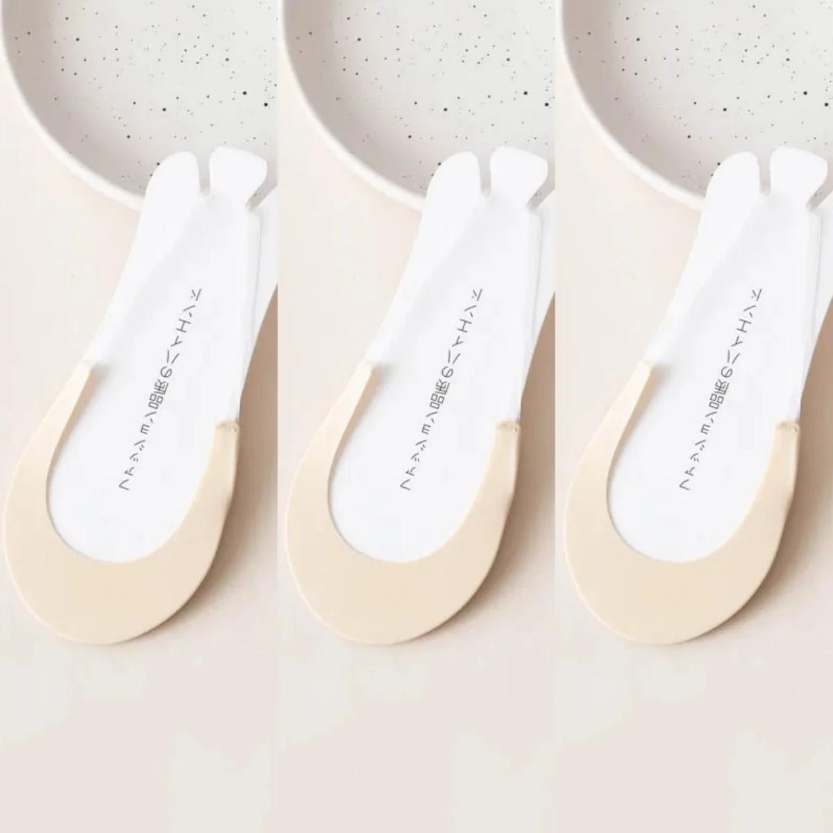 

3 Pairs Invisible Boat Socks Women Summer Silicone Non-Slip Socks for High Heels Shoes Ice Silk Thin Half-Palm Suspender New EU Size 36-41
