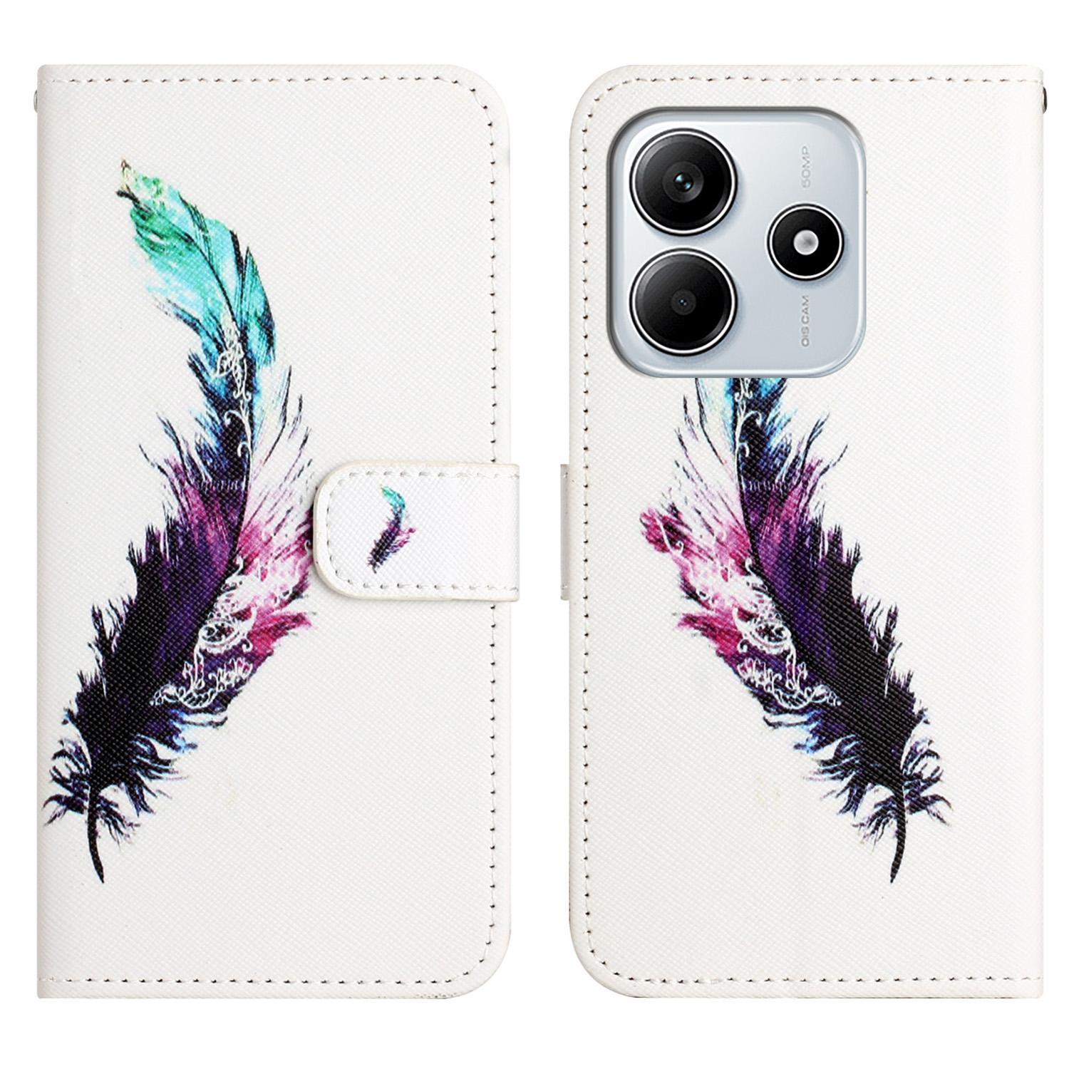 

For Xiaomi Redmi Note 14 4G (164.84mm) Case Pattern Print PU Leather Wallet Phone Cover Cross Texture I