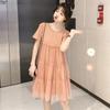 Summer 2023 Korean-Style Maternity Patchwork Dress – Loose Fit, Fresh, Sweet, and Fairy-Themed with Short Sleeves.