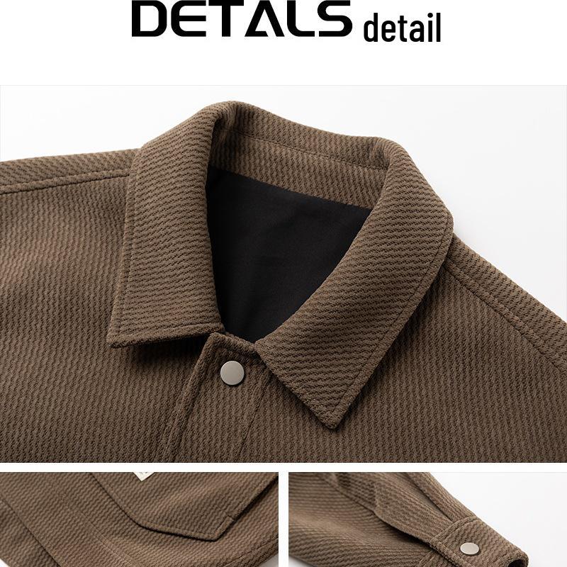 Herren Casual Revers Leichte Jacke – Verdickter Amerikanischer Stil für Frühling und Herbst