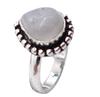 Moonstone Natural Gemstone Antique Silver Plated Ring US Size-7 R 688