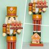 J1UL1N Christmas Wooden Nutcracker 13.8 Inch Gingerbread Style Christmas Nutcracker Decor Festive Christmas Party Decor