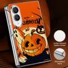 Pumpkin Lantern Ghost Halloween Case For Samsung Galaxy Z Fold 8 Ultra 7 6 5 4 Z Fold8 Fold7 Fold6 Fold5 Luxury Plating Leather Skin Phone Cover