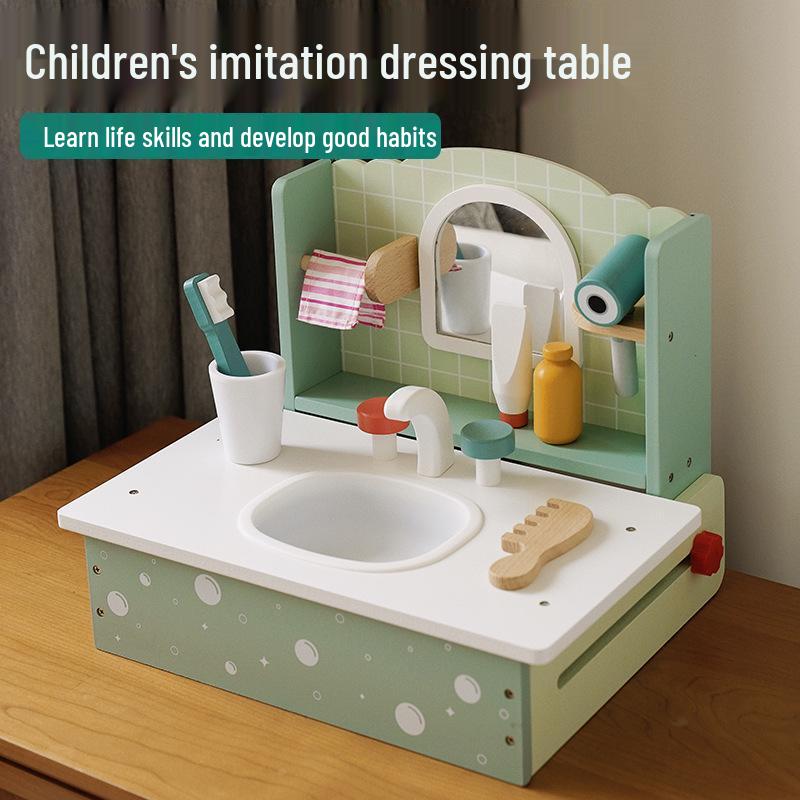 Kids' Wooden Tea & Dessert Role Play Set for Early Education