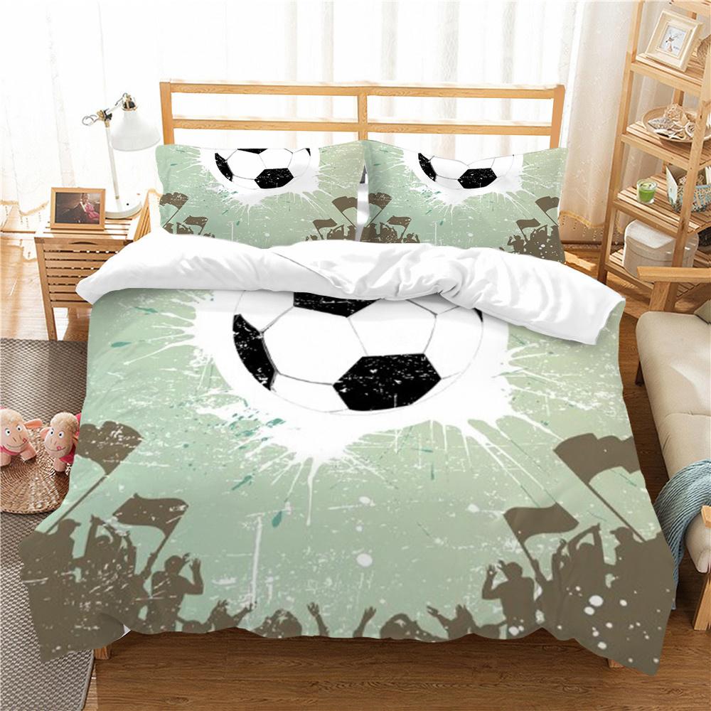Hot Sell Football Bedding Cover Suit Cool Pattern Home Textiles Bed Set Duvet Cover Set Luxury Cover Set King Size Quilt Cover