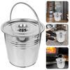 Mipcase Fireplace Ash Bucket, Durable Metal Storage Bin for Fireplace Ashes, Compact Size with Easy-Carry Handle for BBQ and Stove Cleaning