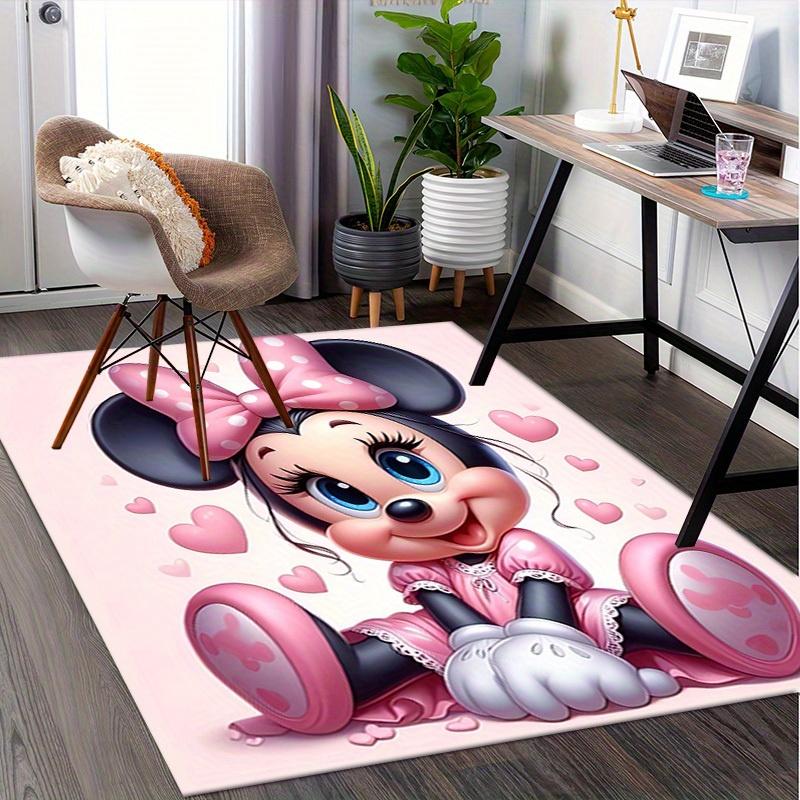 1pcOffice Carpet, Under Chair Rug, Gift for Home Decor, Cute Mouse Design with Pink Bow and Hearts