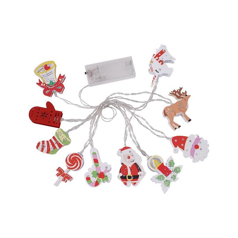Warm Light Acrylic Snowman & Reindeer Christmas Tree Ornaments - Decorative String Fairy Lights
