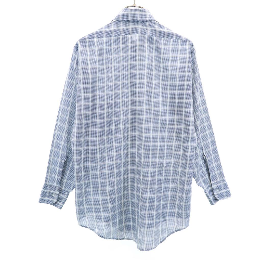 VAN HEUSEN 60s 70s Vintage Collar Stuffers Check Pattern Long Sleeve Shirt Men's Used