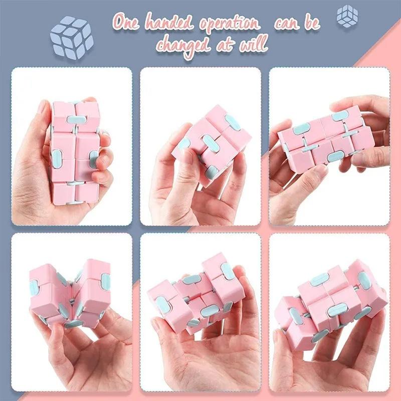 Magischer Puzzlewürfel, Anti-Stress-Spielzeug für Erwachsene, Infinite Flip, lustiger Würfel, sensorisches Spielzeug für Kinder mit besonderen Bedürfnissen, Weihnachtsgeschenke
