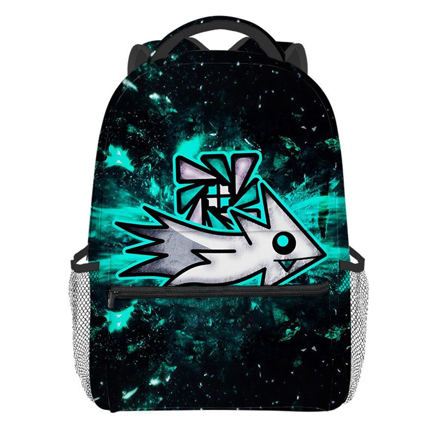 Trendige Beliebte Lustige Geometry Dash Schüler Rucksack Notizbuch Rucksäcke 3D Druck Oxford Wasserdicht Jungen/Mädchen Reise Rucksäcke