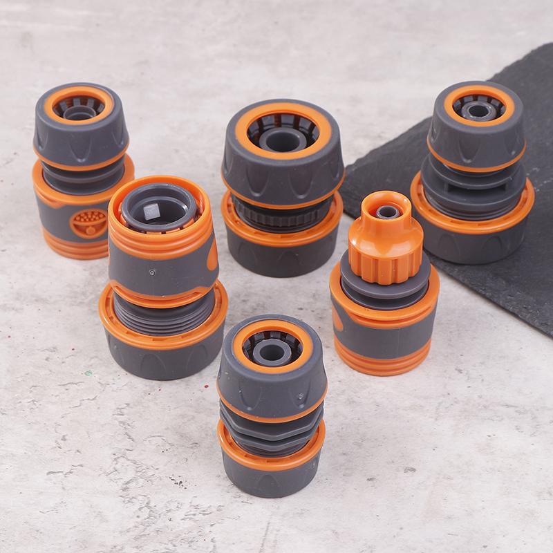 2Pcs 1/2" 3/4" Garden Hose Adapter Quick Connector Stop Plug Coupler Joint Water Irrigation Tube Repair Extender Pipe Fittings