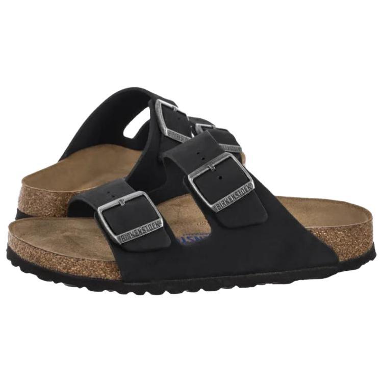 Birkenstock Arizona Soft Footbed Nubuck Leather 'Black' Men's 1019035