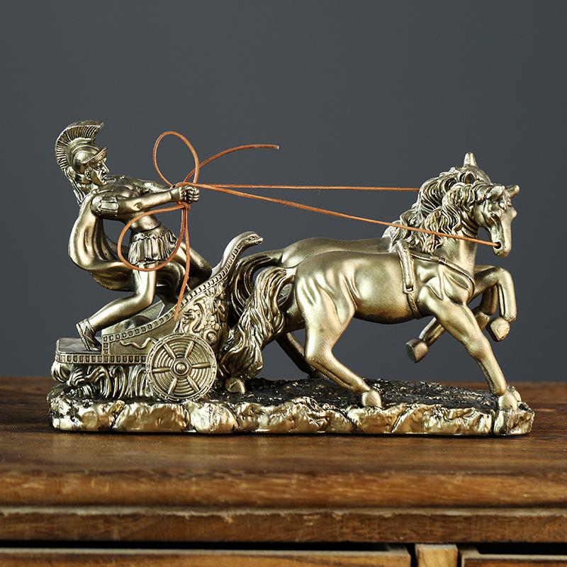 Vintage bronzová socha rytíře Pryskyřičná dekorace Středověká figurka rytíře Dekorace na polici doma i v kanceláři Jedinečný dárek pro muže