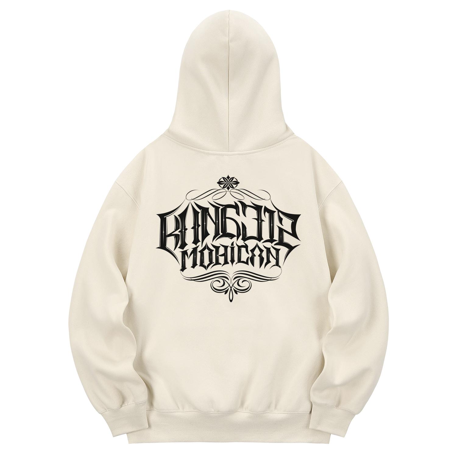 Khan 6312 Khc0004 Khan Lettering Fleece-Lined Hoodie - Cream M