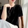Silk Short Sleeve T Shirt With Jacquard Weaving For Casual Wear