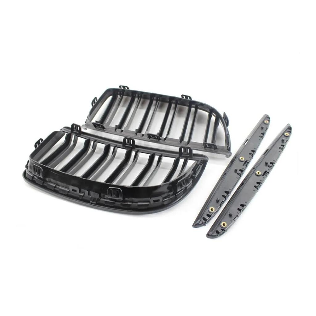 Car Grille Grill Front Kidney Gloss Black Double Slat Hood Grille For BMW E90 E91 Pre-Facelift 2005 2006 2007 2008 Racing Grills