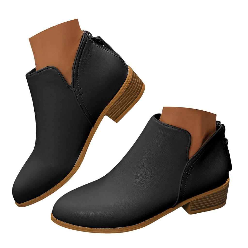 Kozaki Na Obcasie Damskie Modne Gruba Podeszwa Grubszy Obcas Damskie Okrągły Nosek Buty Modne Codzienne Zamszowe Tył Zapatos De Mujer