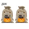 Lightweight Candy Carriers 2Pcs Halloween Pumpkin Drawstring Bags for Treats, Retro Burlap Pattern Party Favors Trick or Treat Bags, Portable