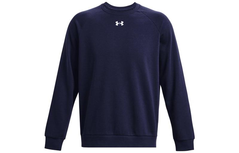 Under Armour Rival Solid Color Fleece Crew Neck Training Sports Fleece Lined Sweatshirt Men s Dark Blue 1379755-410 XL