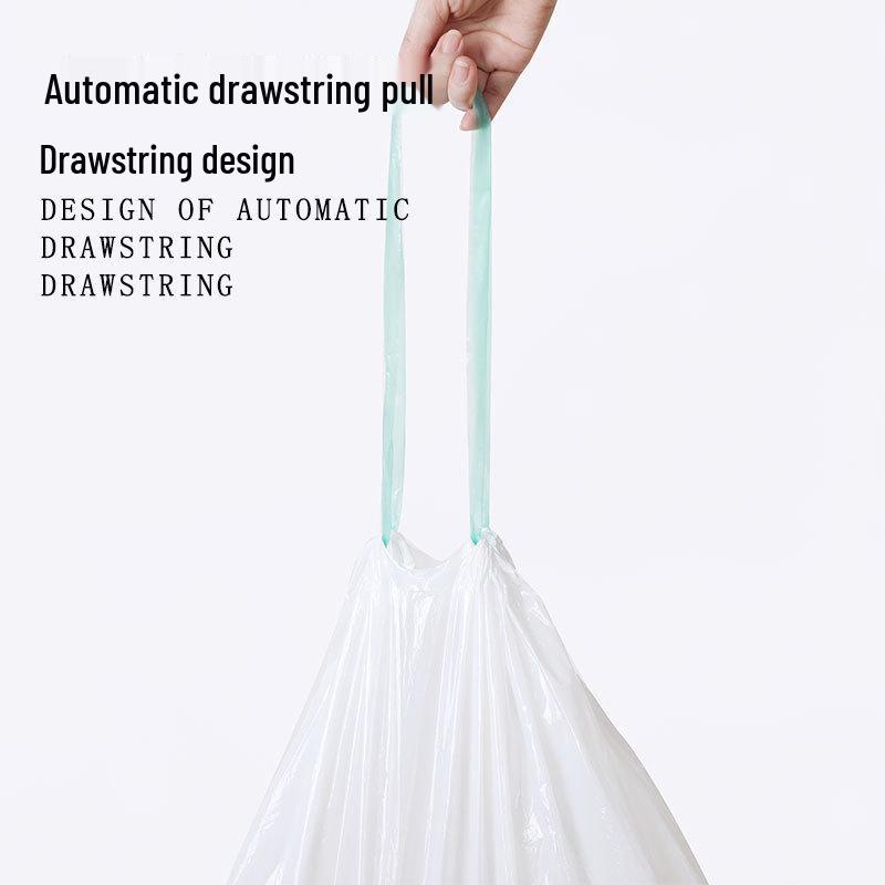 Large Thickened Automatic-Close Drawstring Garbage Bags for Household Use