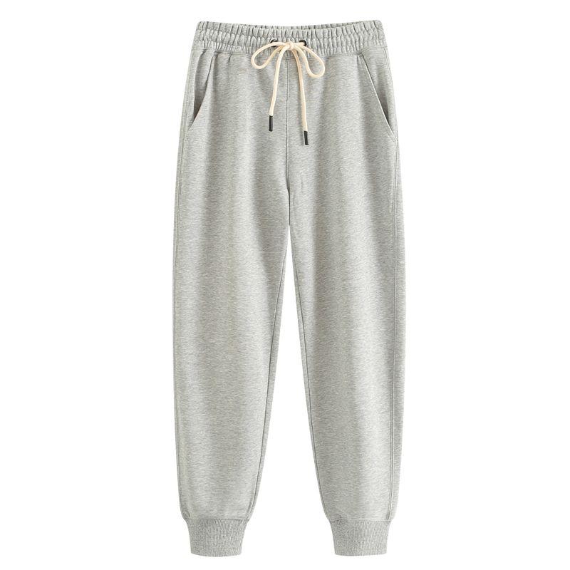 Full Cotton Casual Spring & Fall Gray Sweatpants