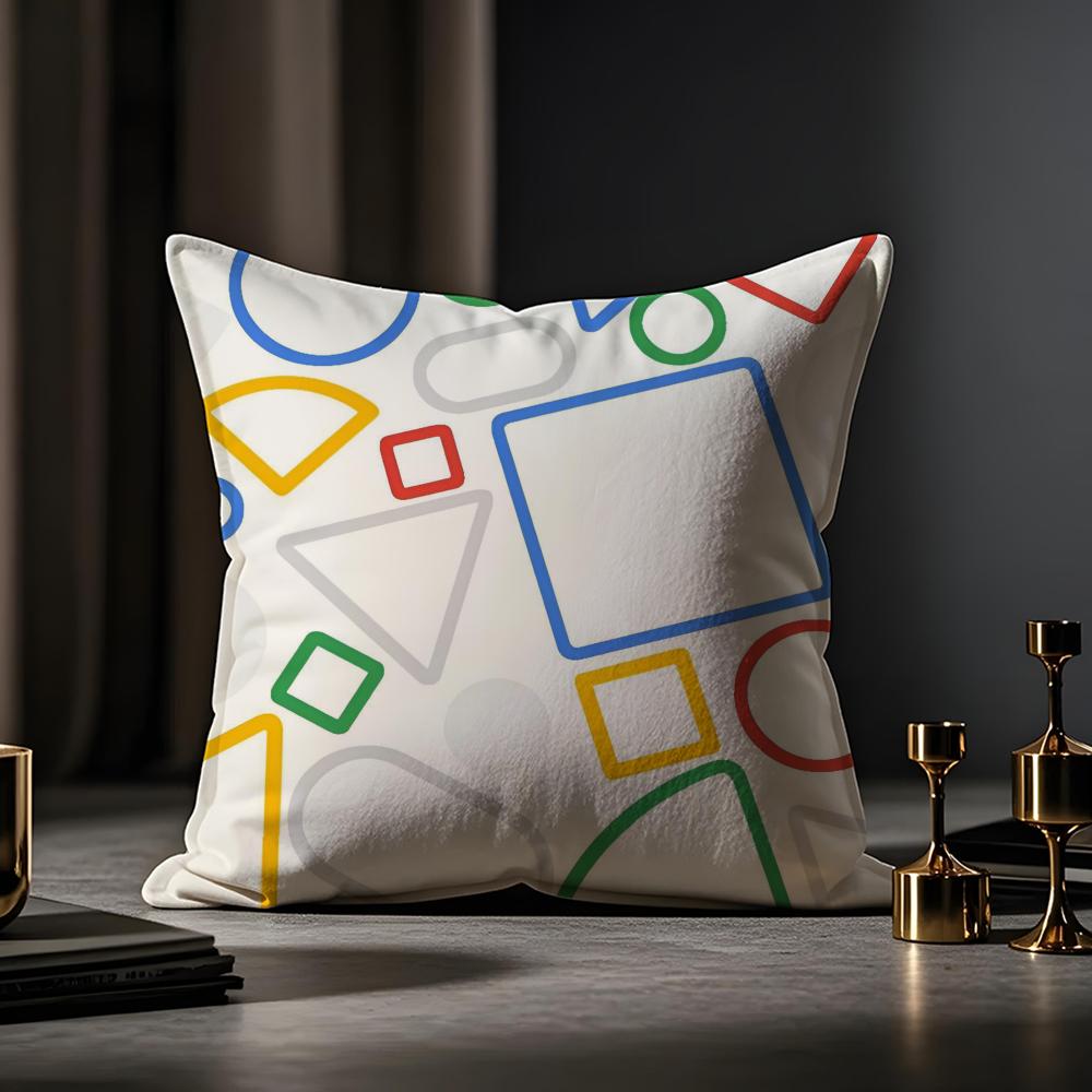 Google Cushion Cover Anti-dustmite Pillowcase Invisible Zipper Silky Short Plush Sofa Cushion Cover