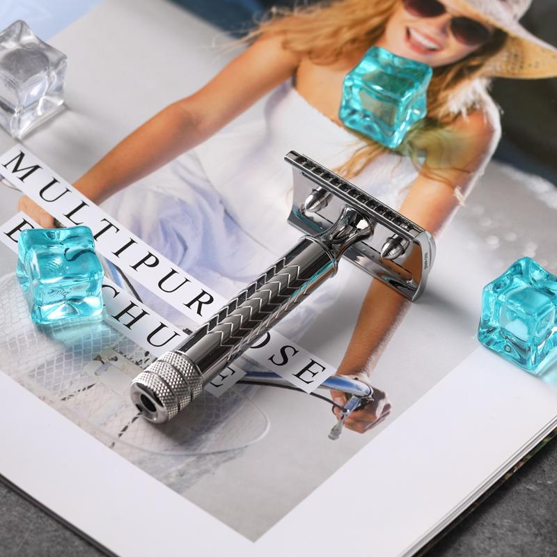 Yaqi CASTOR Stainless Steel Safety Razor 0.45mm Blade Gap 79MM Length And 13MM Dameter Handle For The Ideal Choice Shaving