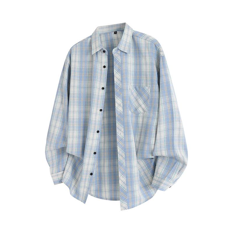 Men S Plaid Loose Drop Shoulder Long Sleeve Casual Shirt Plus Size