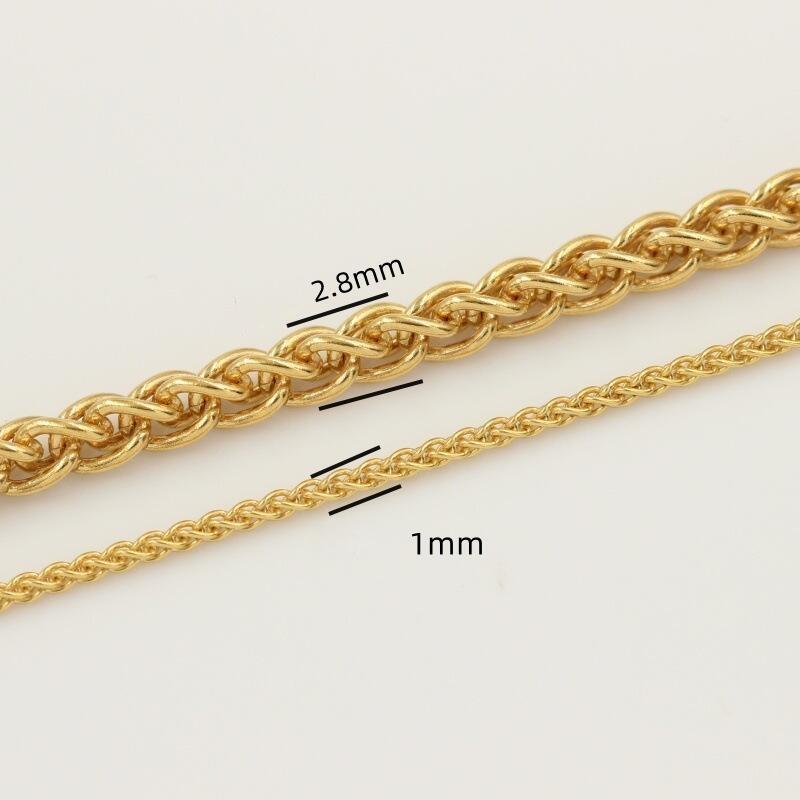 E575 1mm 2.8mm 14k Gold Filled Chain Fashion Chopin Roller Necklace Bracelet Chains for Making Jewelry