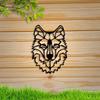 1pc Wolf Metal Wall Art Sculpture, Home Decor Living Room Office Rustic Lodge Decoration, Large Metal Wall Hanging