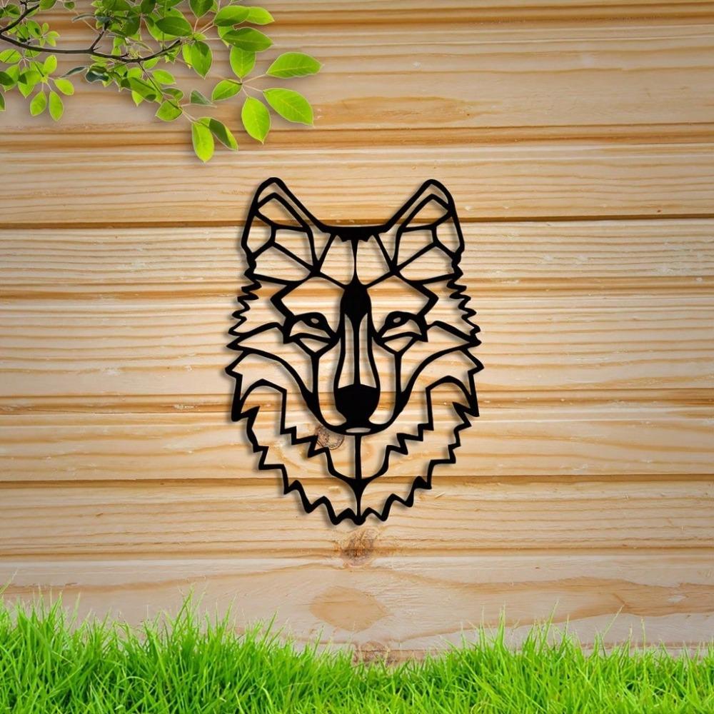 1pc Wolf Metal Wall Art Sculpture, Home Decor Living Room Office Rustic Lodge Decoration, Large Metal Wall Hanging