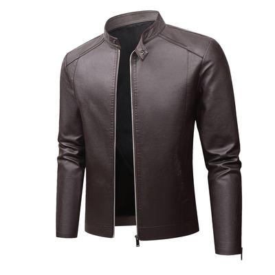Men's Youth Korean Slim Fit Casual Motorcycle Leather Jacket