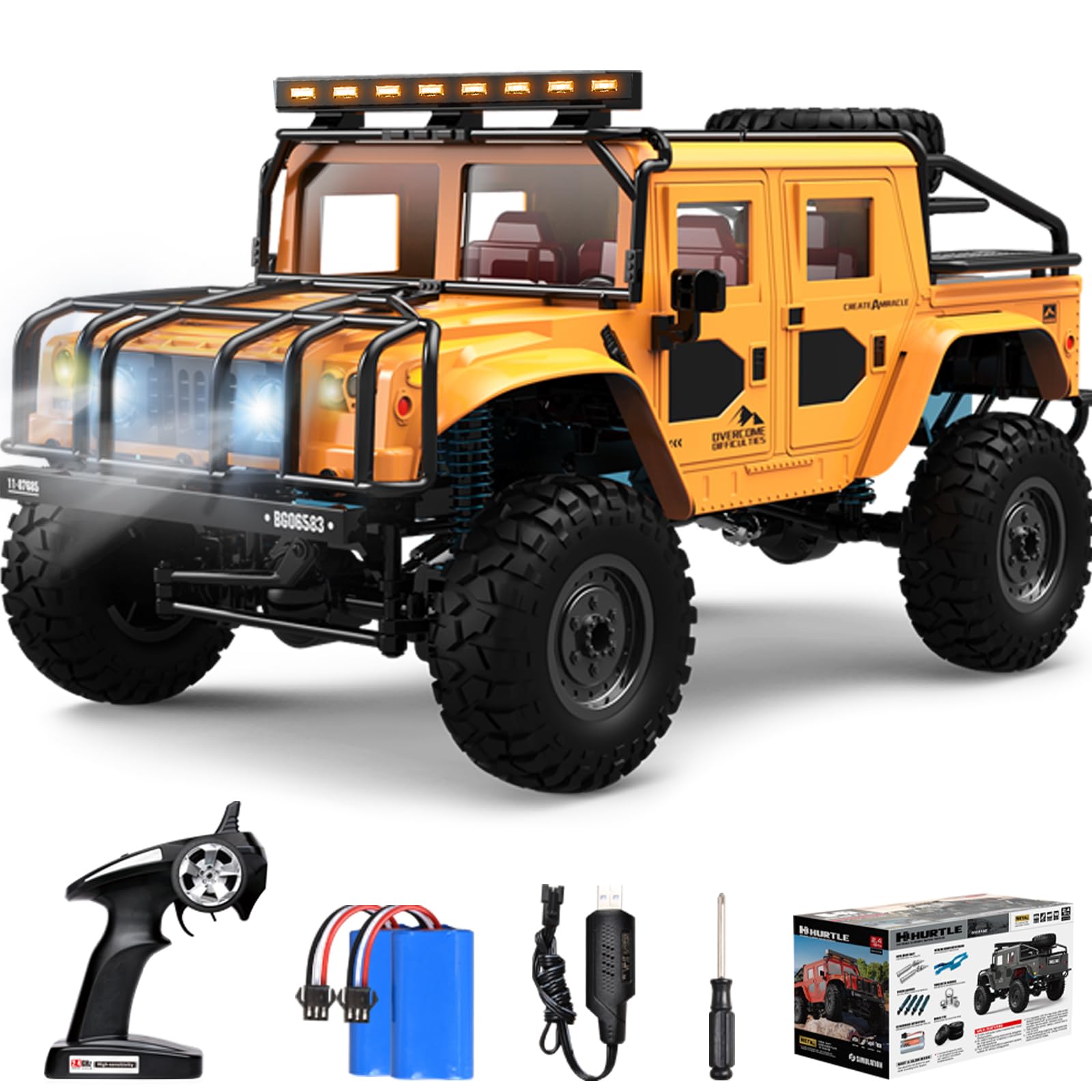 

Ritaosan большой RC автомобиль джип автомобиль для детей 4WD светодиодный автомобиль свет металлические детали RC автомобиль перезаряжаемый поставляется с 2 электрическими игрушками радио закон сертифицированный мальчики