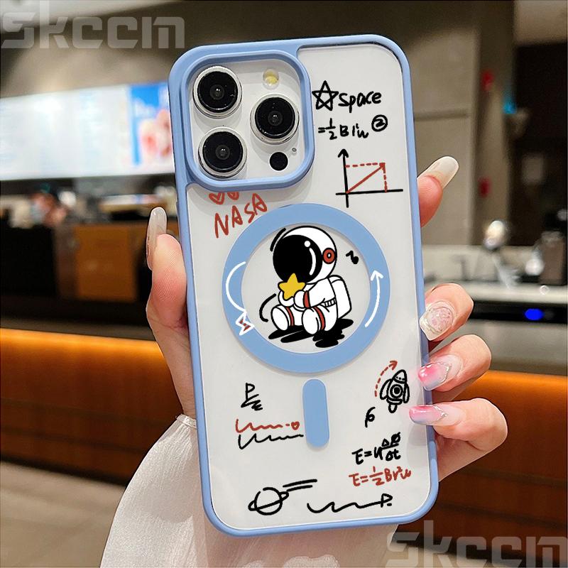 

Магнитный чехол для телефона Astronaut для Magsafe для Samsung Galaxy S25 Ultra S24 Plus S23 FE S22 Роскошный противоударный жесткий матовый чехол S22