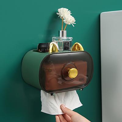 Organization Transparent Door Practical Wall Mounted Multi-purpose Tissue Holder Box Tissue Box