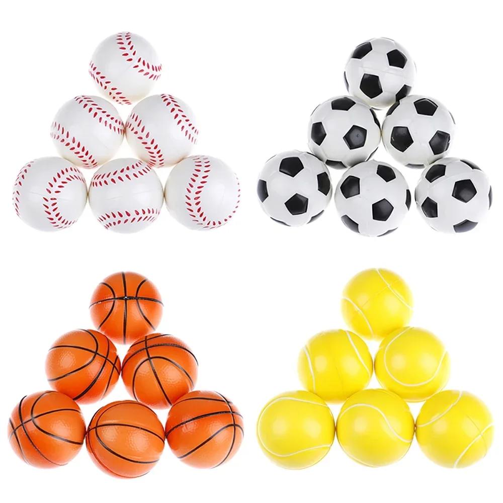 3/4pcs Anti Stress 63mm Basketball Baseball Soft Football Tennis Foam Sponge Decompression Vent Stress Balls Soccer  Foosball