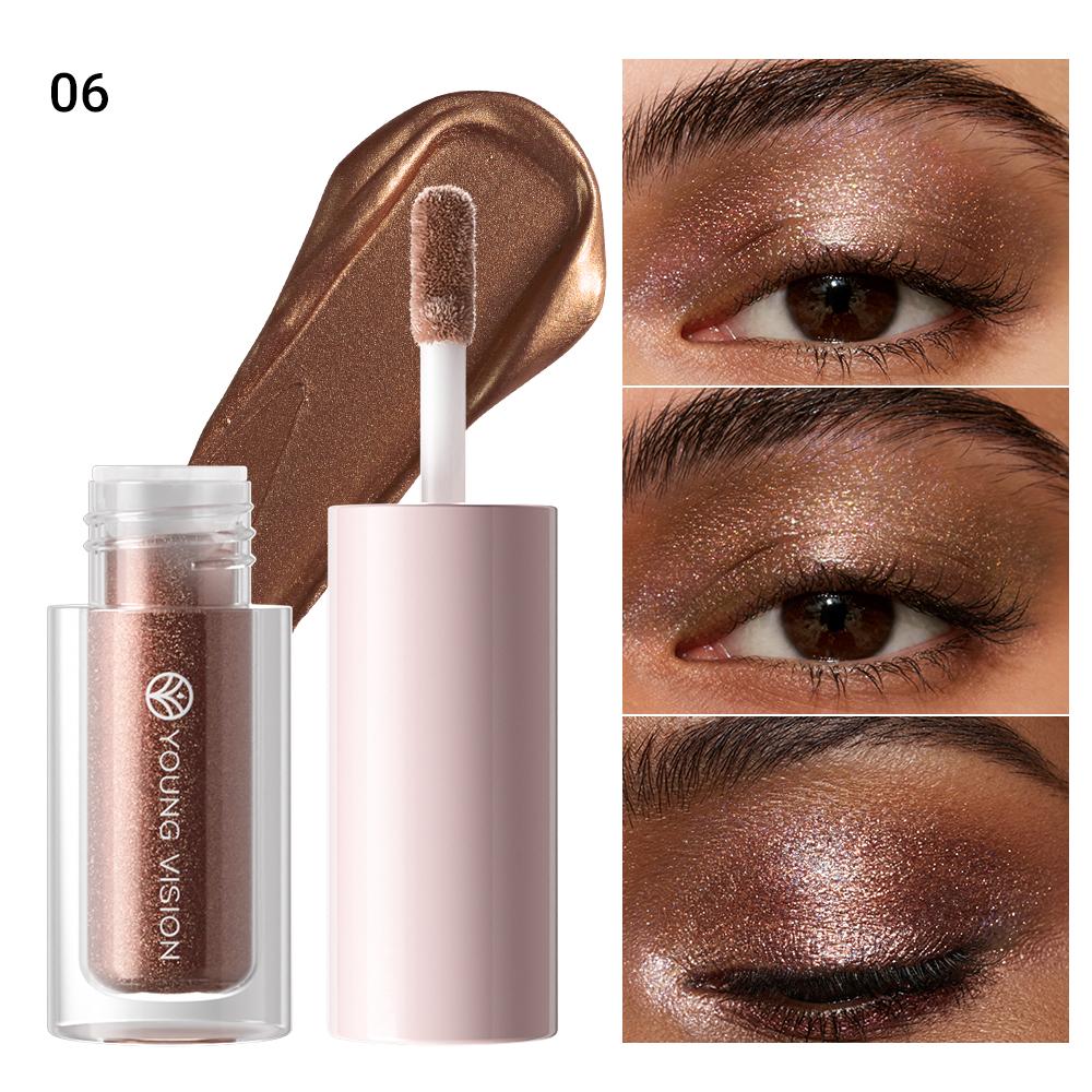

6-color Waterproof Metallic Liquid Eyeshadow Sparkle Glitter Eye Pigment Long Lasting Quick Dry Eye Makeup for Women