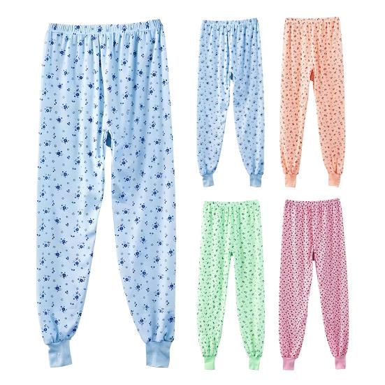 Pajama Pants Elastic High Waist Floral Print Long Trousers Loose