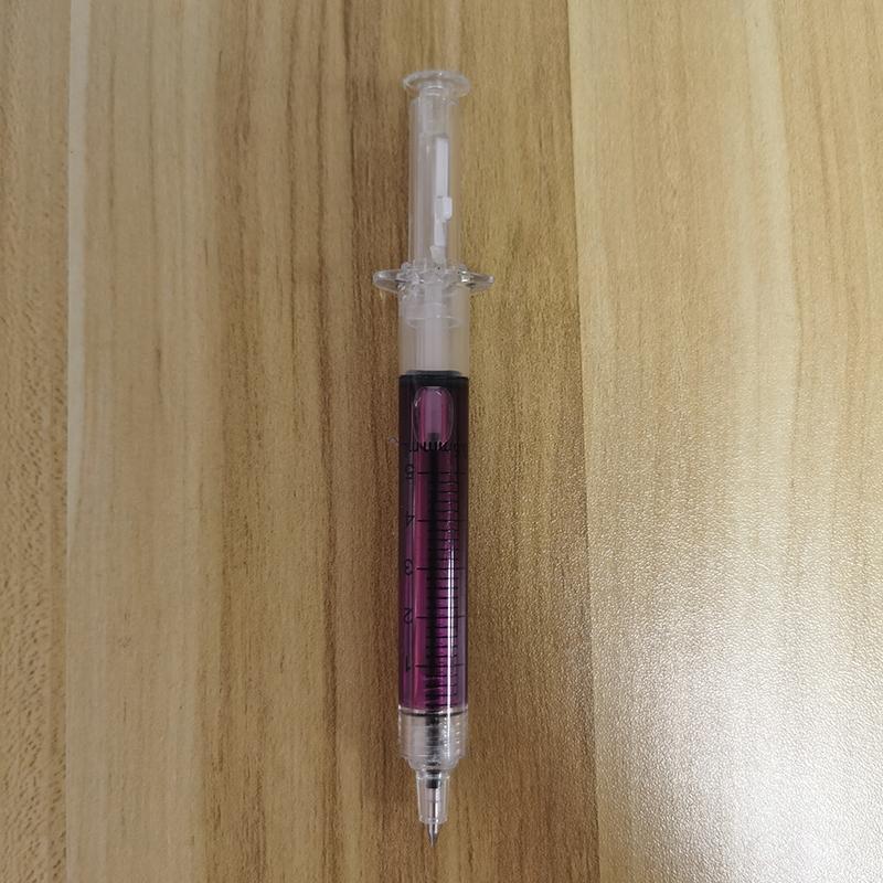 

16 шт. Новинка, шприц-ручка, шприц необычной формы, симпатичная канцелярская шариковая ручка, пуля 5 мм, автоматическая заправляемая шариковая ручка Purple синий