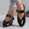 Women Female Buckle Shoes Strap Footwear Flats Fashion Women Dance Shoes Spring Round Toe Ladies Flats with Lolita Shoes Retro