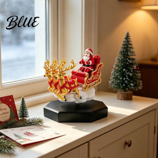 Magical Christmas Room Decor Magnetic Levitation Santa Sleigh Decor Floating Claus Tabletop Rotating Ornament for Fireplaces Ornament Display Stand,