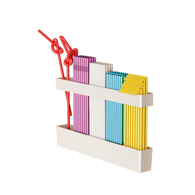 Plastic Straw Holder - Kitchen Countertop and Tableware Organizer
