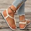 Fashion 2025 The New Summer Sandals Women Fashion Casual Beach Outdoor Flip Flop Sandals Metal Decoration Ladies Flat Shoes Plus Size