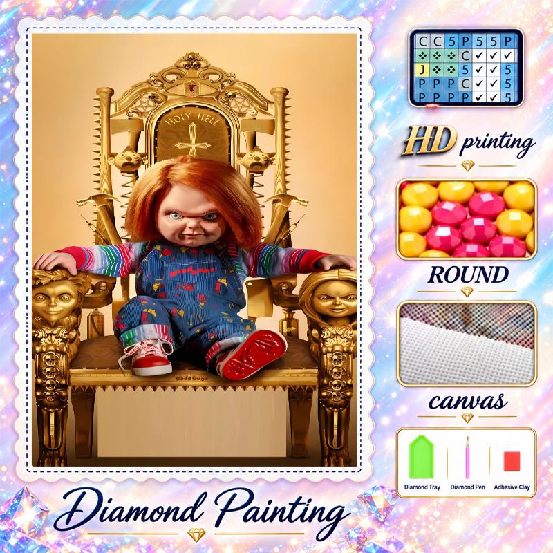 Chucky Diamond Painting Kit 5D Full Drill DIY Diamond Mosaic Wall Art Home Decor