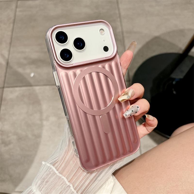 3D Magnetic iPhone 14/13 Compatible Drop-Proof Case for Apple 17Air/16/15 PROMAX iPhone 15 Pro Max розовый
