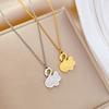Titanium Steel Pattern Little Swan Minimalist Furnace Real Gold Necklace Female Collarbone Chain Accessories