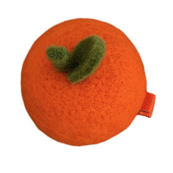 

Toddler Hair Pin Orange Shape Soft Fluffy Wool Felt Side Bang Hair Clip Good Luck Charm Fruit-themed Baby Hair Accessories Orange
