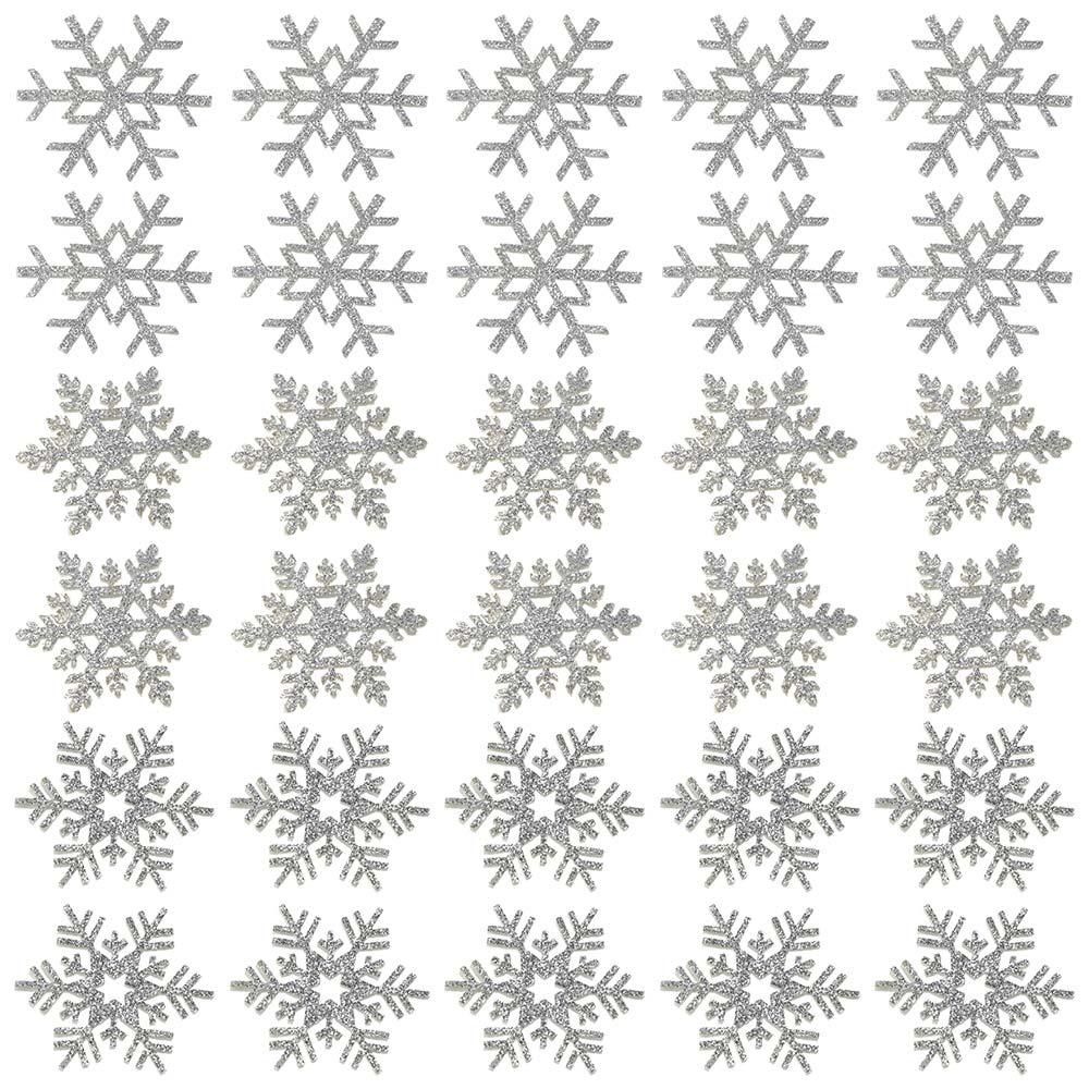 

30PCS DIY Sliver Snowflake Cloth Patches 3 Style Cloth Christmas Snow Sew on Embroidery Appliques for Party золотий