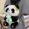 Cute panda flower backpack female cartoon hug rich apple plush bag lightweight backpack travel small backpack